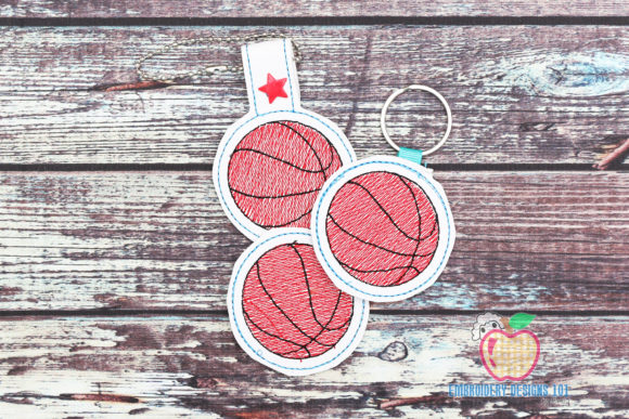 Basketball ITH Snaptab Keyfob: A Versatile Embroidery Design for Handmade Gifts
