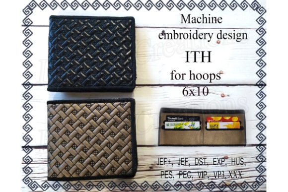 Billfold Machine Embroidery in the Hoop. Wallet for Banknotes