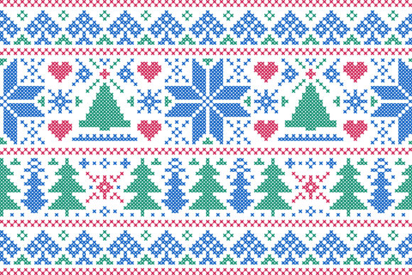 Christmas Nordic Embroidery Style: A Seasonal Graphic for Craft Businesses
