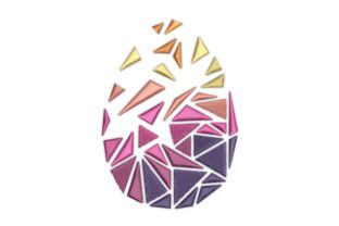 Easter Polygonal Egg: A Modern Embroidery Design for Craft Fairs